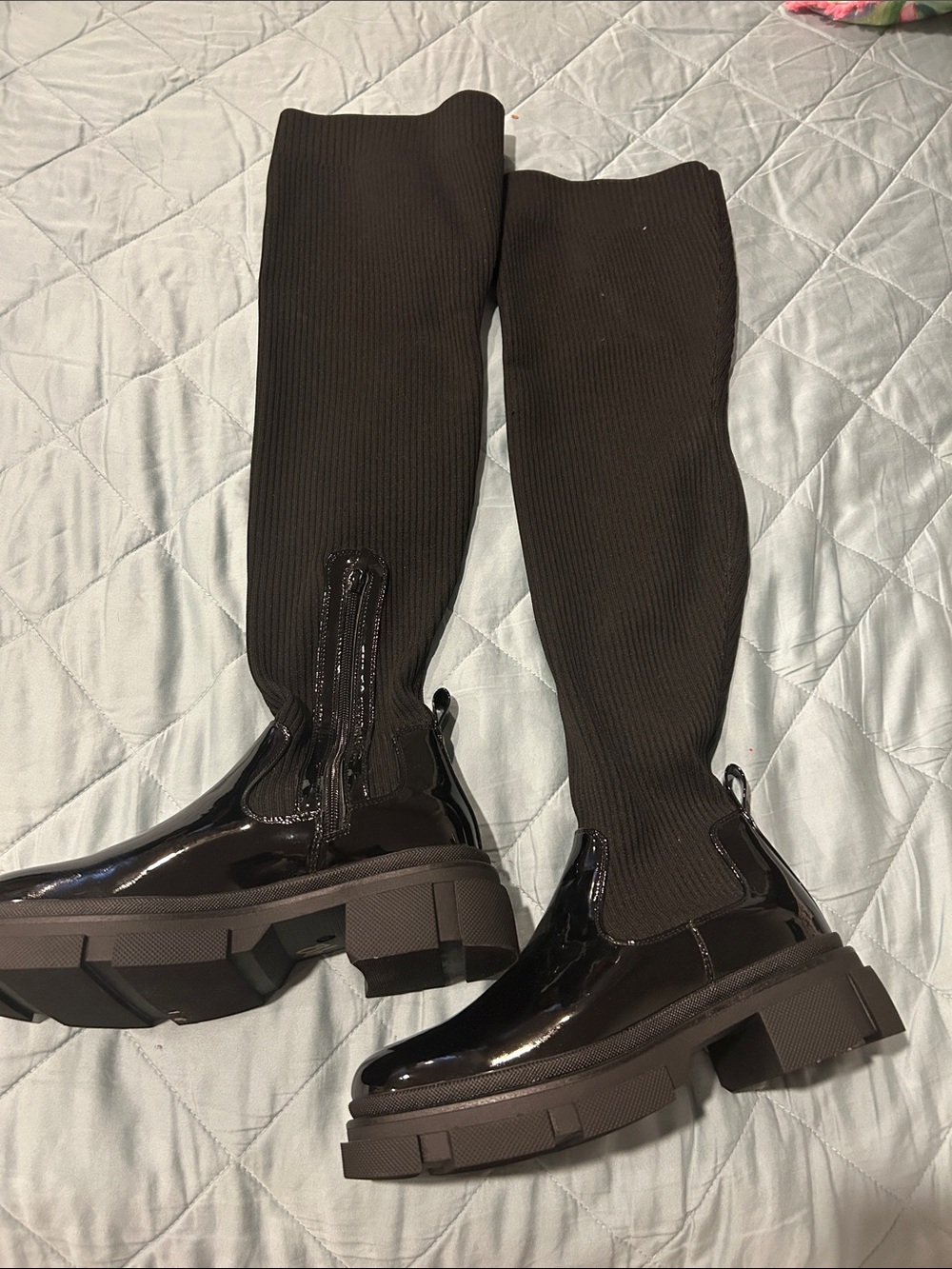 Shoe'N Tale Thigh High Knit Sock Boots 41